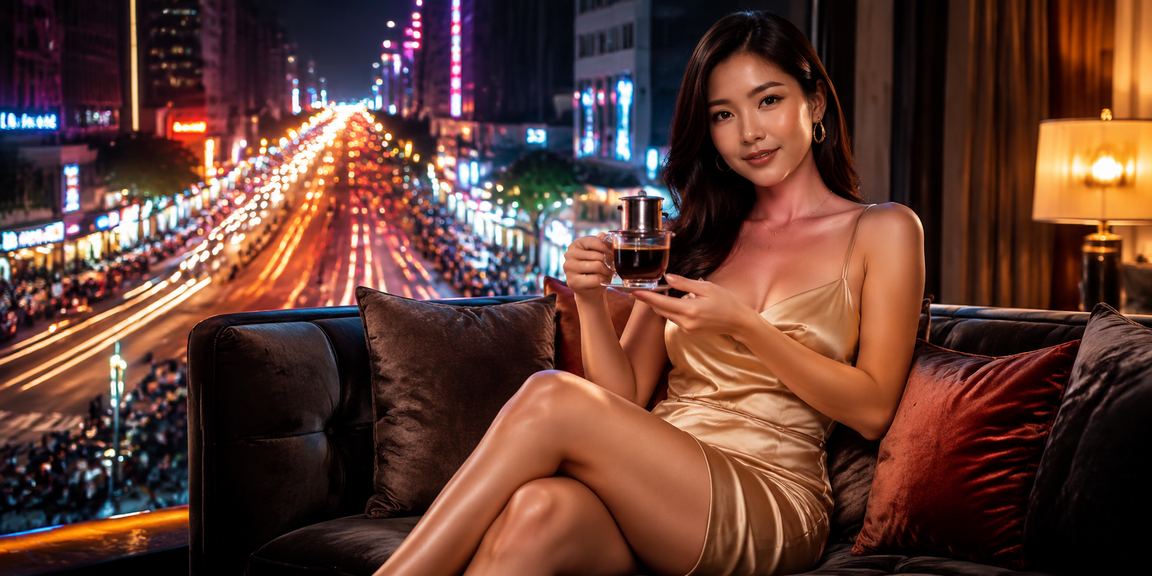 Người dùng tại TP.HCM kiểm tra khuyến mãi mới nhất của vlcm trên điện thoại tại quán cà phê