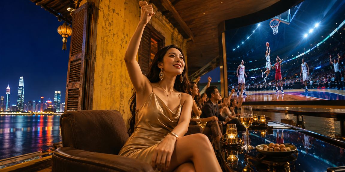 Thanh niên Việt Nam xem trận bóng rổ và đặt cược trực tuyến tại Hội An