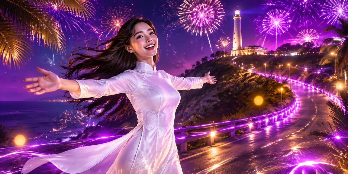 Khách hàng VIP nhận bonus trò chơi tại Vũng Tàu với trang phục áo dài